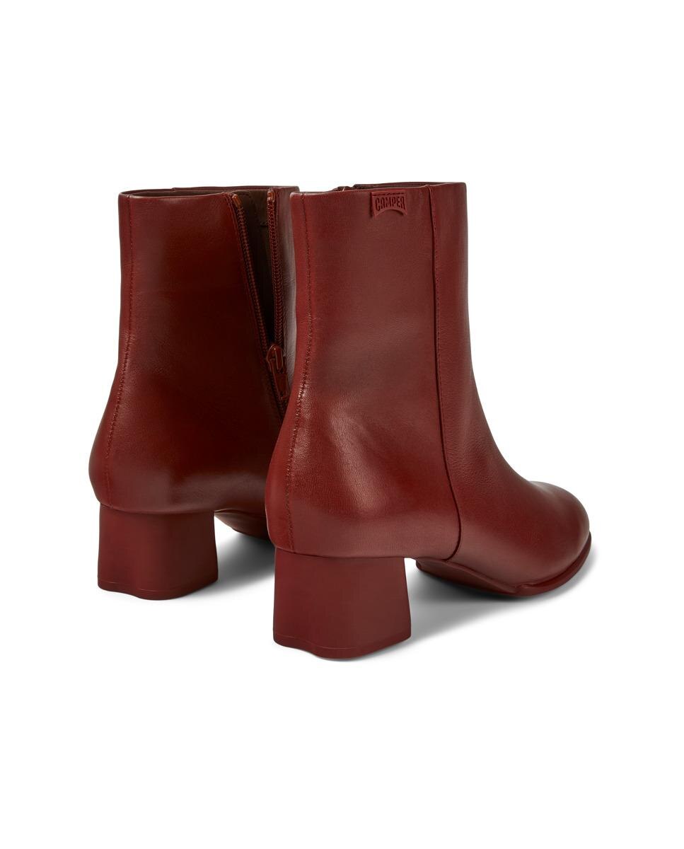 Botines de mujer de piel lisos en - Camper - Burdeos Burdeos-4