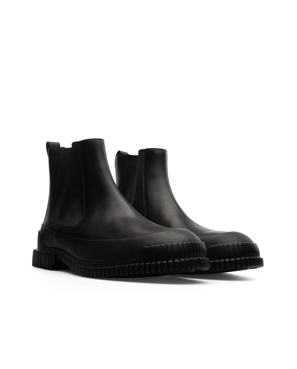Botas de piel de hombre lisos con elásticos - Camper - Negro Negro-3