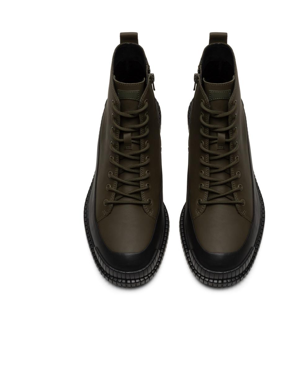 Botas de hombre Pix de piel lisos con cordones - Camper - Gris / Negro Gris / Negro-3