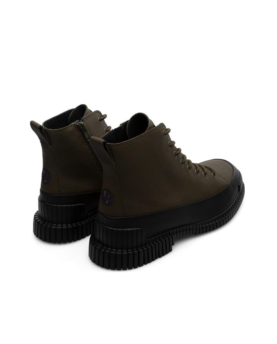 Botas de hombre Pix de piel lisos con cordones - Camper - Gris / Negro Gris / Negro-4