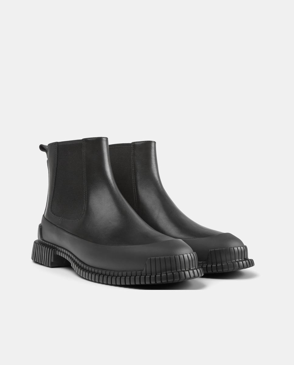 Botines de mujer de piel con suela dentada - Camper - Negro Negro-3