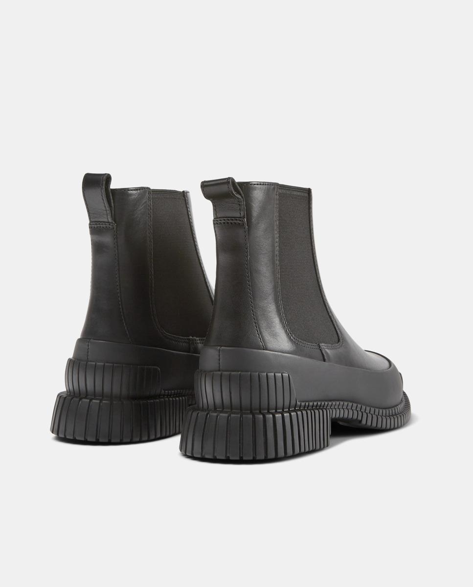 Botines de mujer de piel con suela dentada - Camper - Negro Negro-4