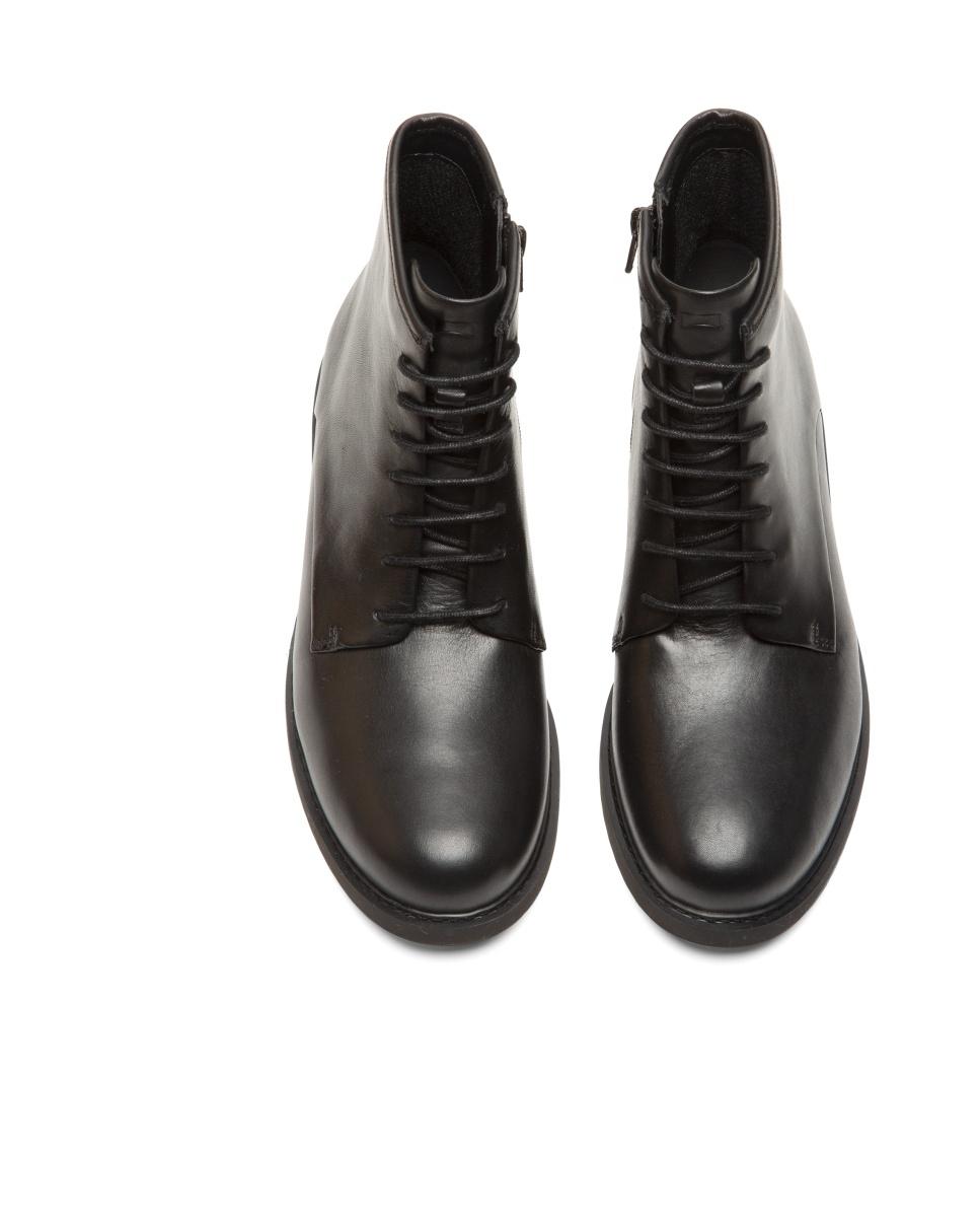 Botines de mujer neuman de piel con cordones - Camper - Negro Negro-2