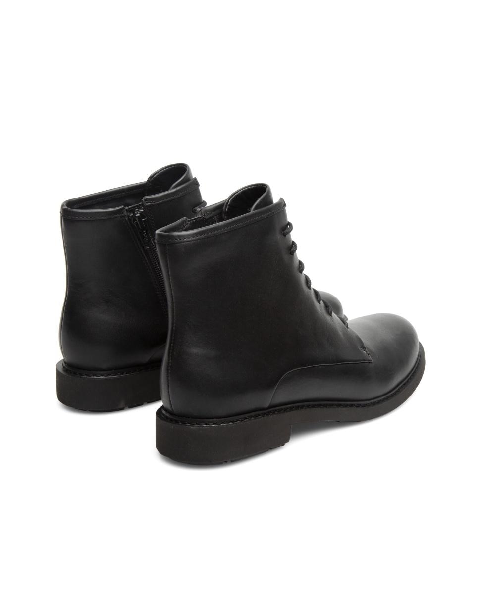 Botines de mujer neuman de piel con cordones - Camper - Negro Negro-4