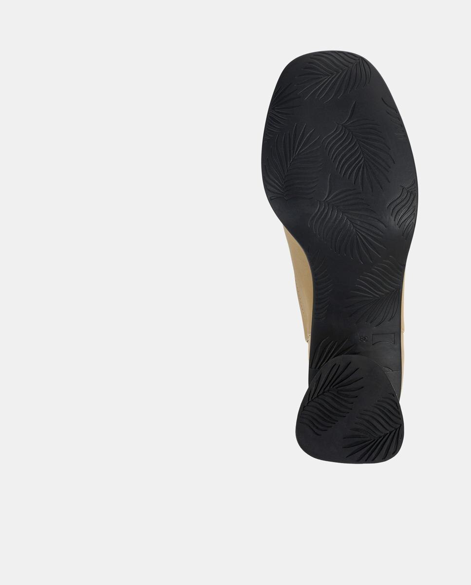 Botines de mujer de piel con cremallera frontal y tacón de bloque - Camper - Beige Beige-4