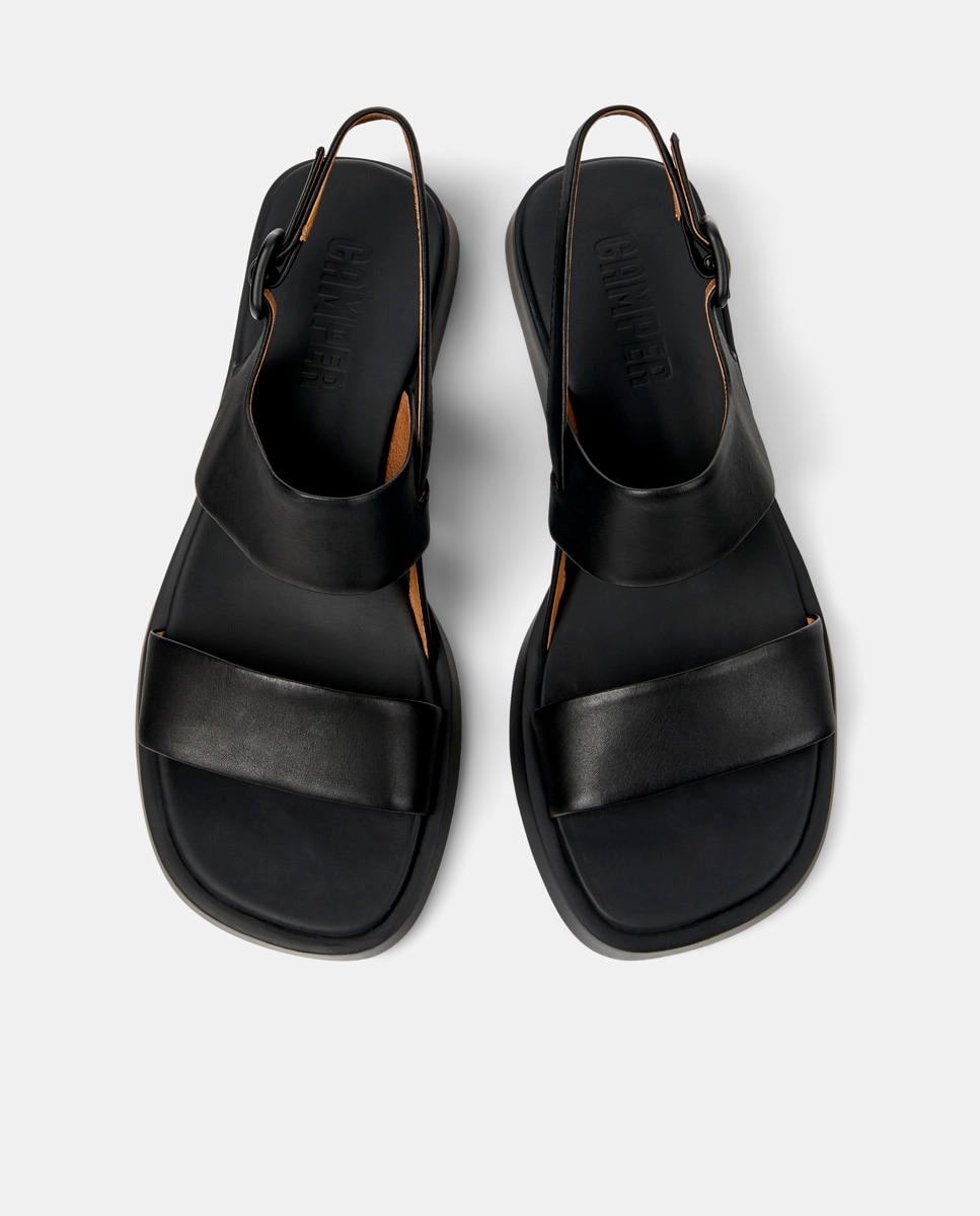 Camper - Sandalias de tacón de mujer dana de piel con tiras.