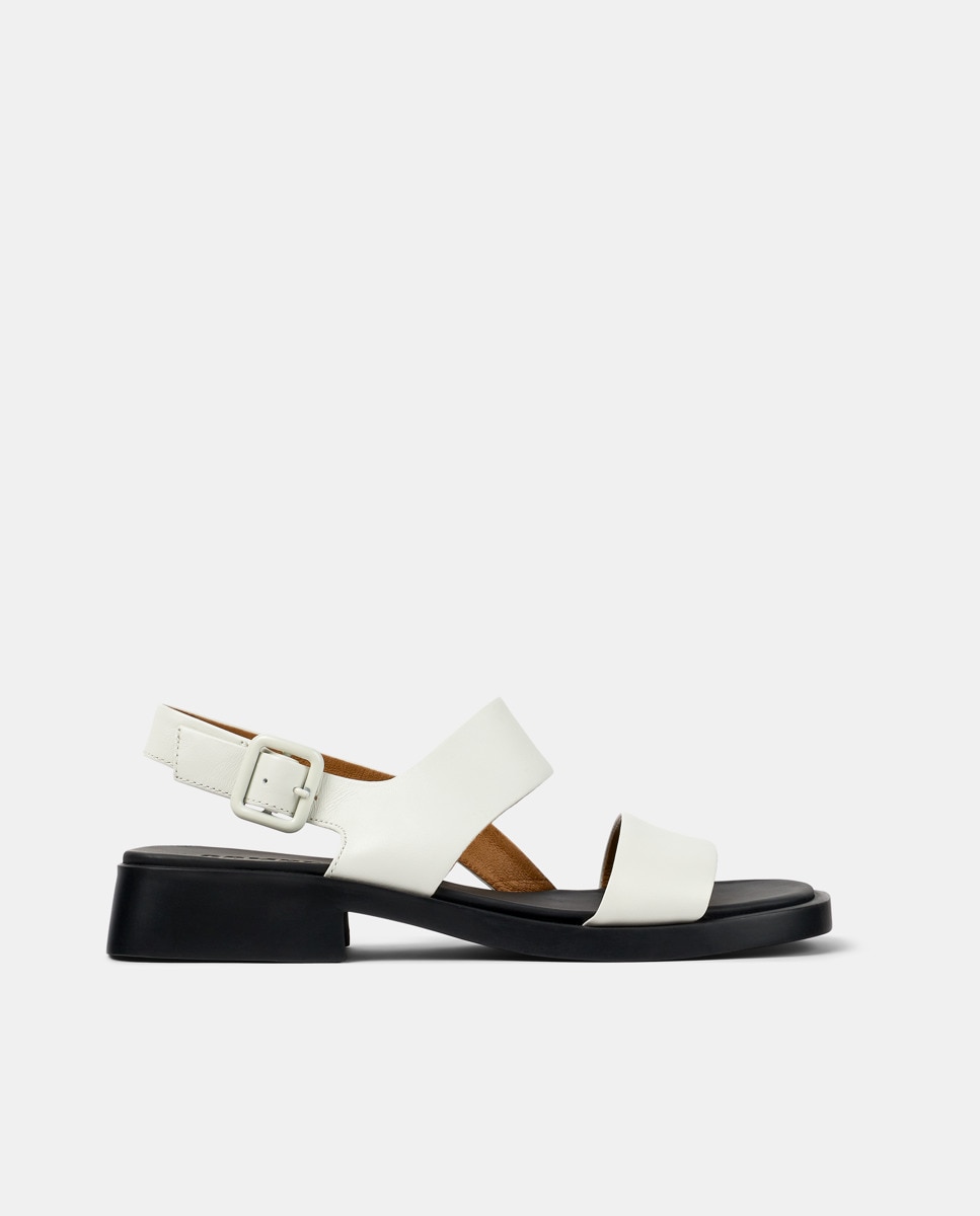 Sandalias de tacón de mujer de piel dana - Camper - Blanco Blanco-1