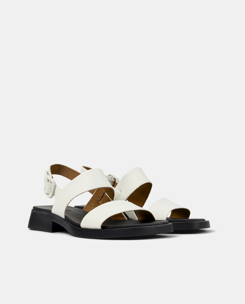 Sandalias de tacón de mujer de piel dana - Camper - Blanco Blanco-3
