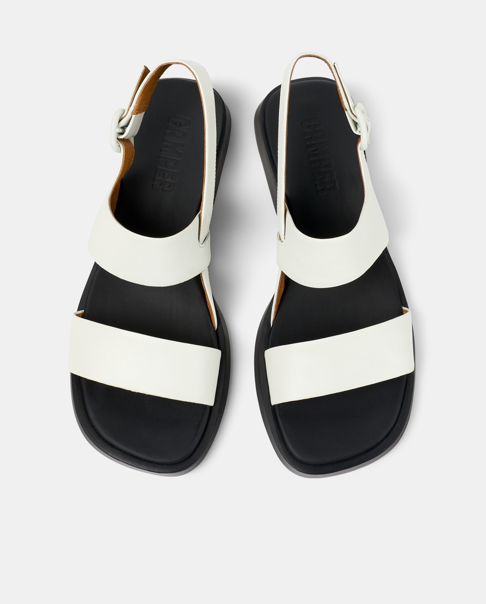 Sandalias de tacón de mujer de piel dana - Camper - Blanco Blanco-2