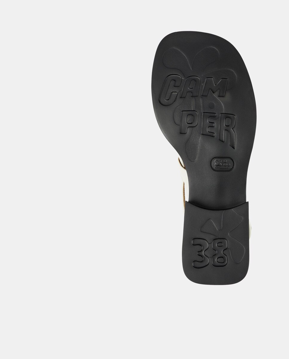 Sandalias de tacón de mujer de piel dana - Camper - Blanco Blanco-5