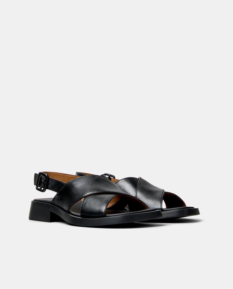 Sandalias de mujer Dana de piel - Camper - Negro Negro-3