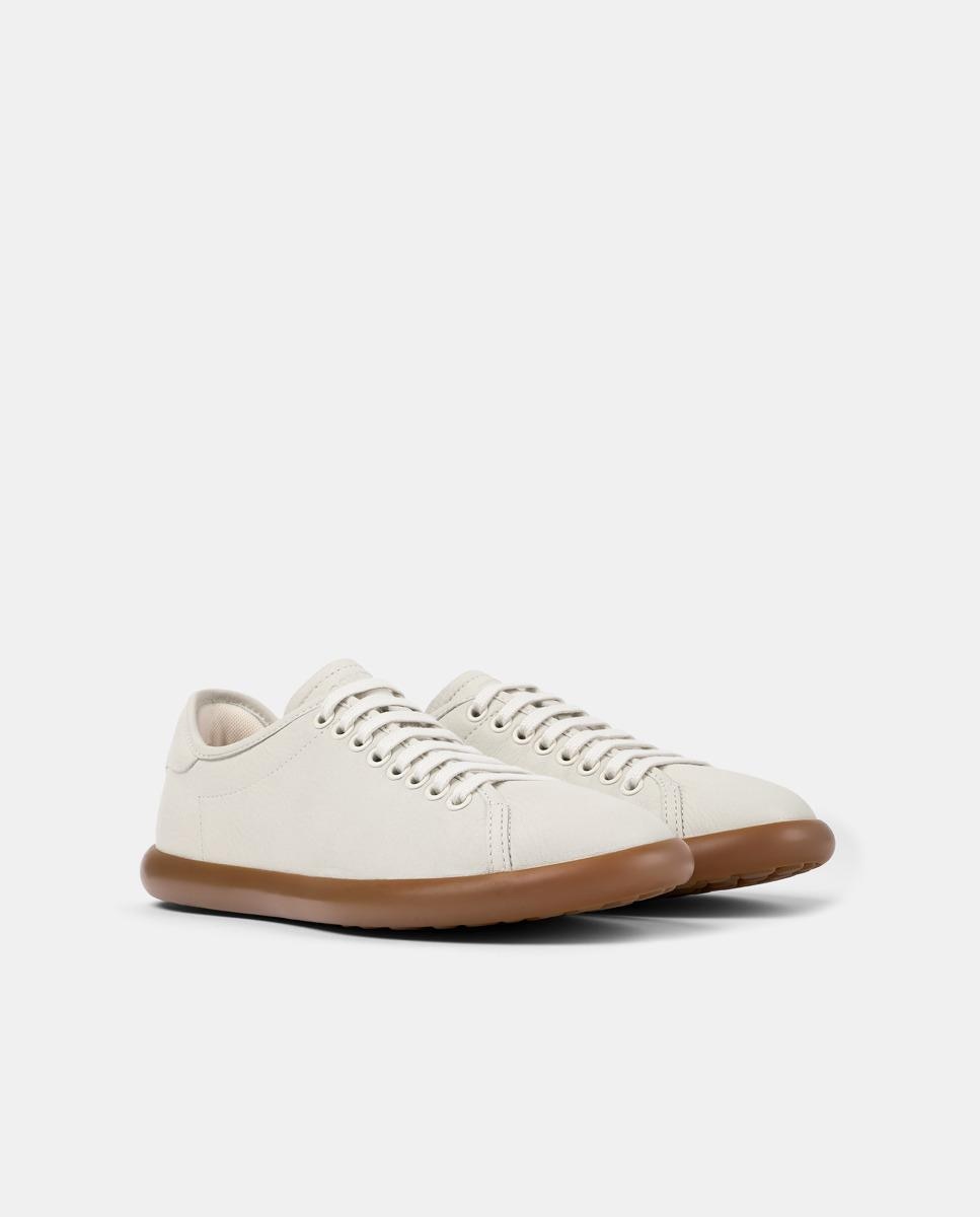 Zapatillas de piel de mujer pelotas soller con cordones - Camper - Blanco Blanco-3