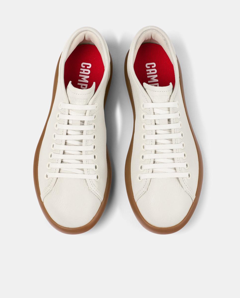 Zapatillas de piel de mujer pelotas soller con cordones - Camper - Blanco Blanco-2