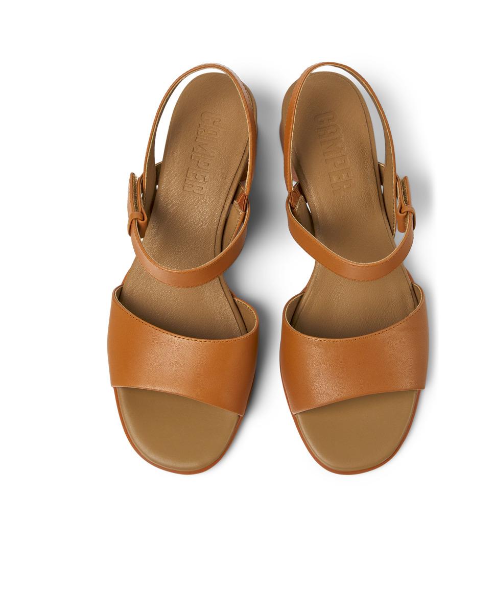 Sandalias de tacón de mujer de piel katie - Camper - Marrón Marrón-3
