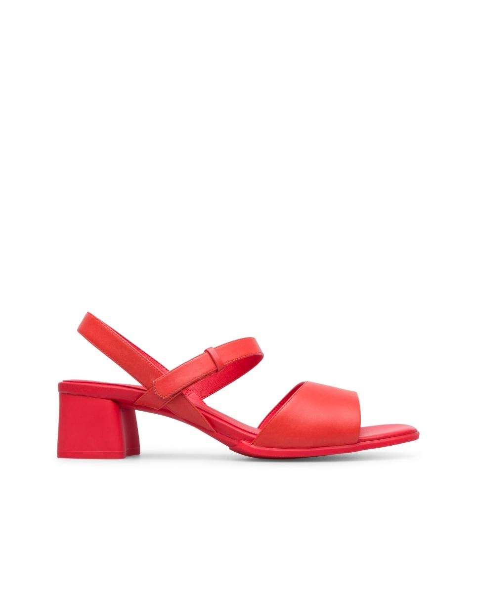 Sandalias de tacón de mujer de piel katie - Camper - Rojo Rojo-1