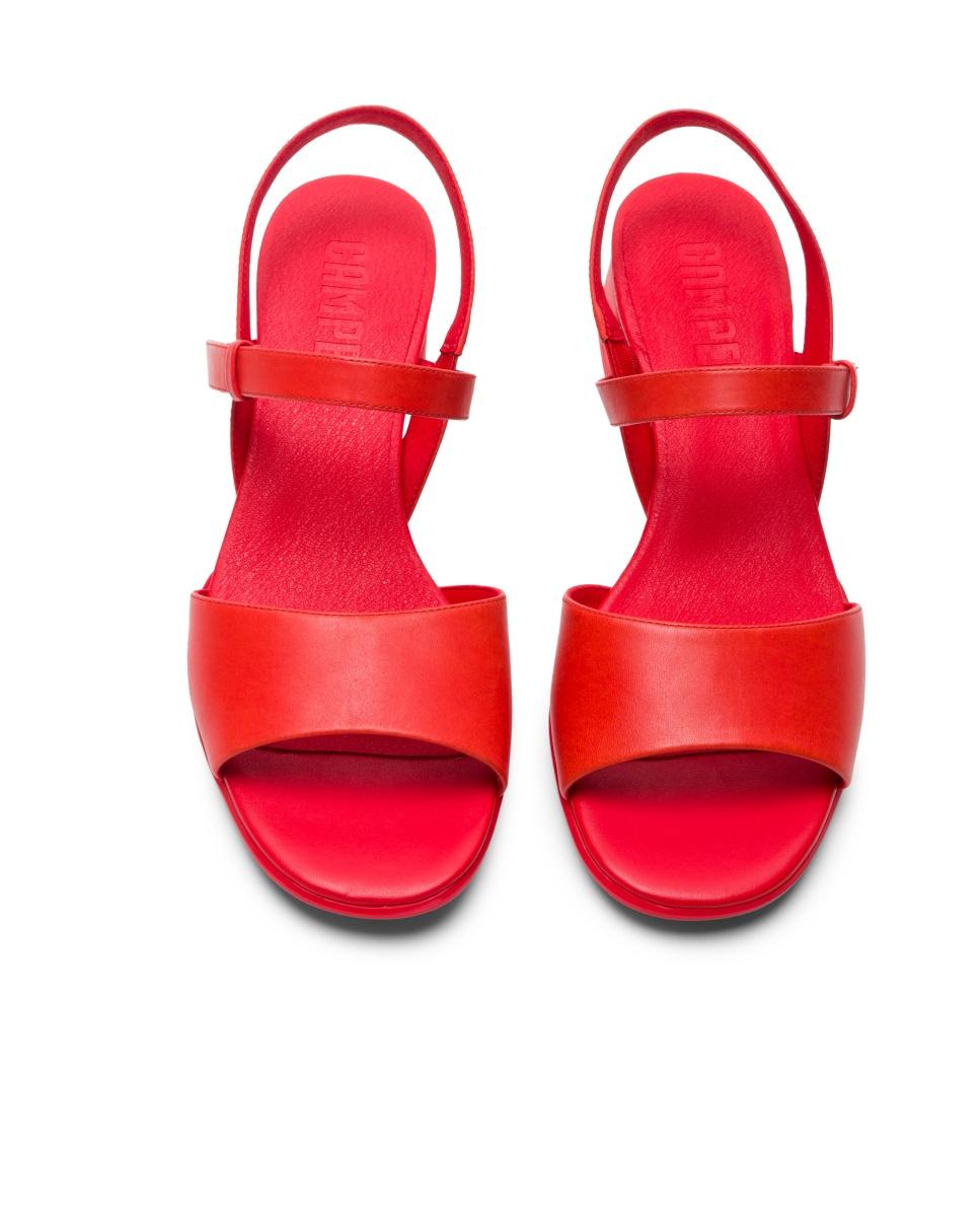 Sandalias de tacón de mujer de piel katie - Camper - Rojo Rojo-2
