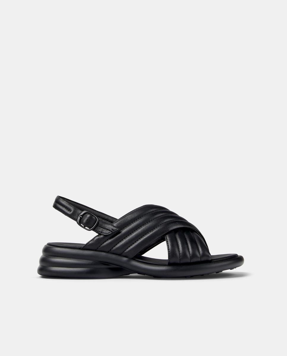 Camper - Sandalias de cuña de mujer de piel con hebilla.