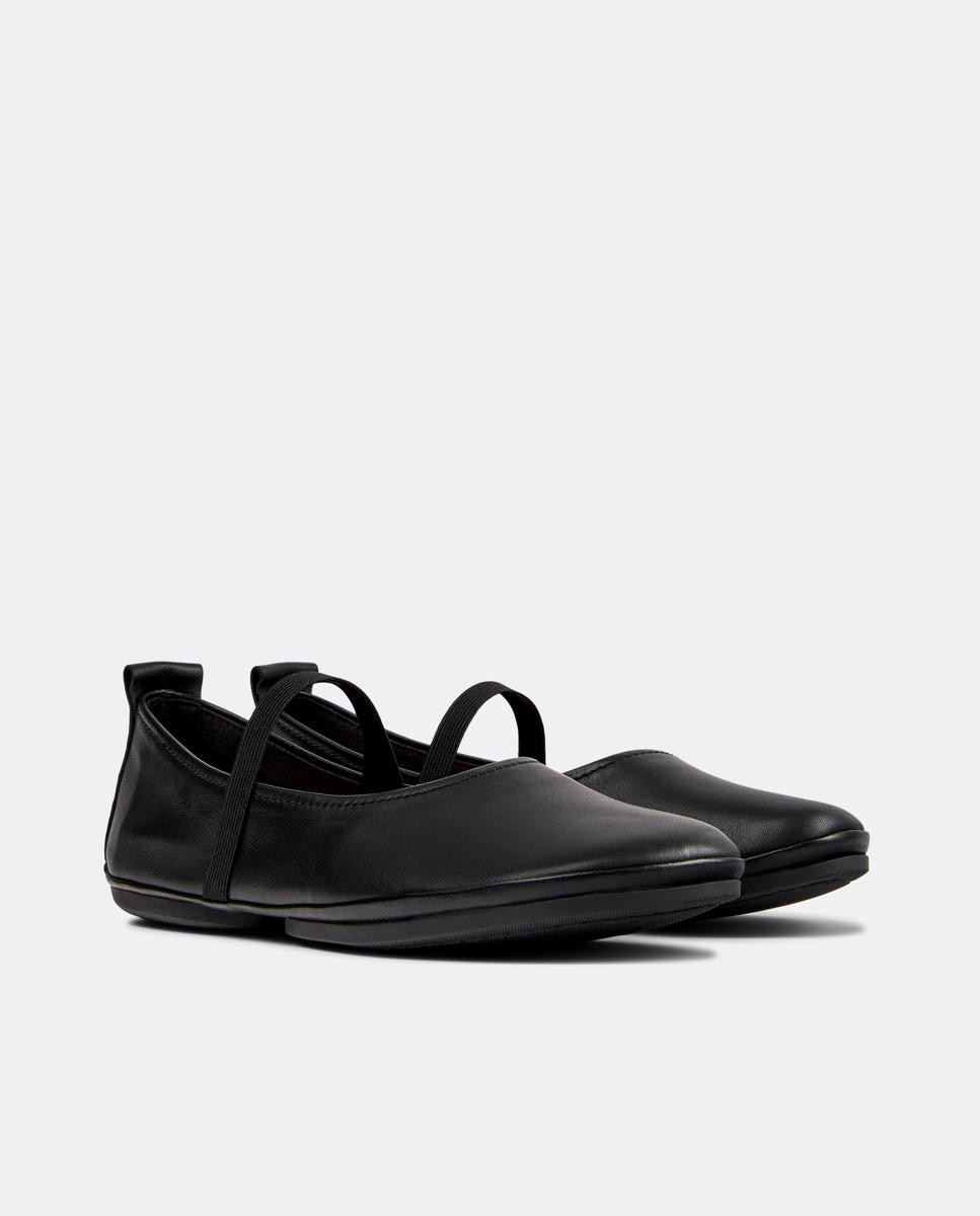 Bailarinas planas de mujer right nina de piel con tira elástica - Camper - Negro Negro-2