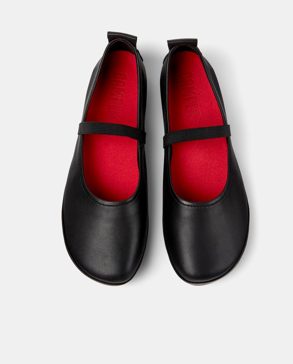 Bailarinas planas de mujer right nina de piel con tira elástica - Camper - Negro Negro-3