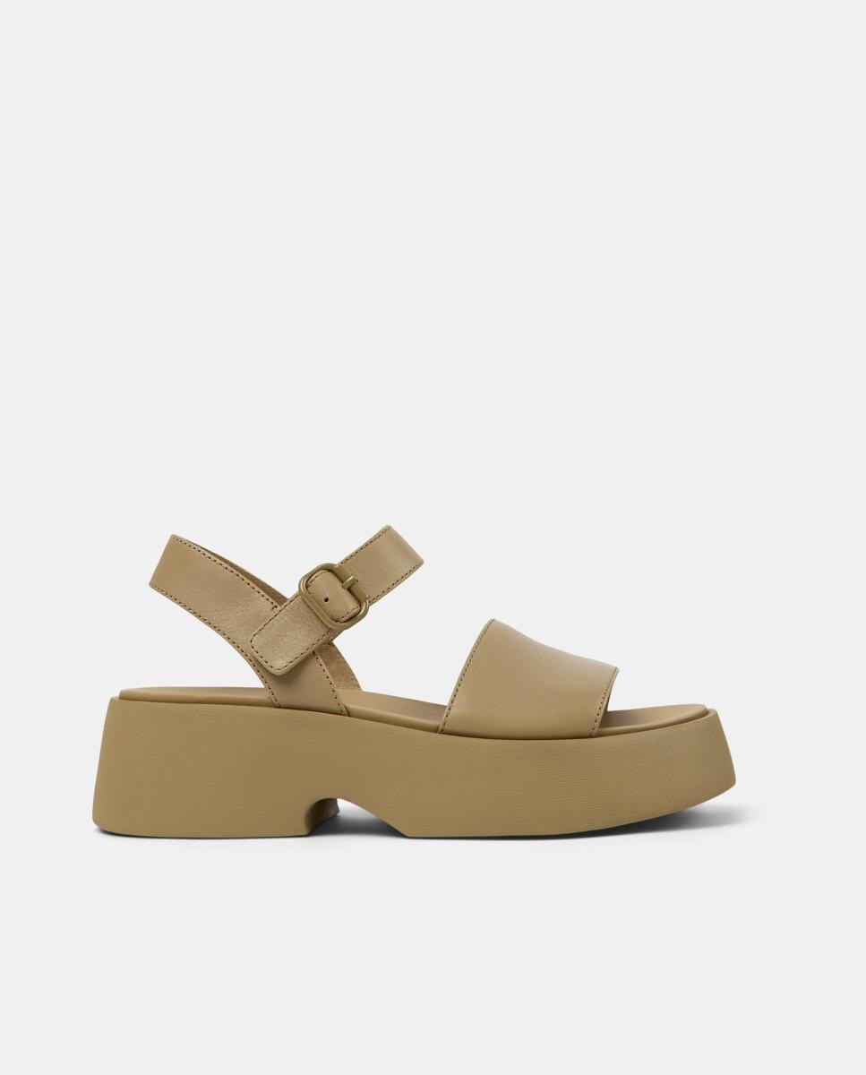 Camper - Sandalias de plataforma de mujer Tasha de piel con hebilla.