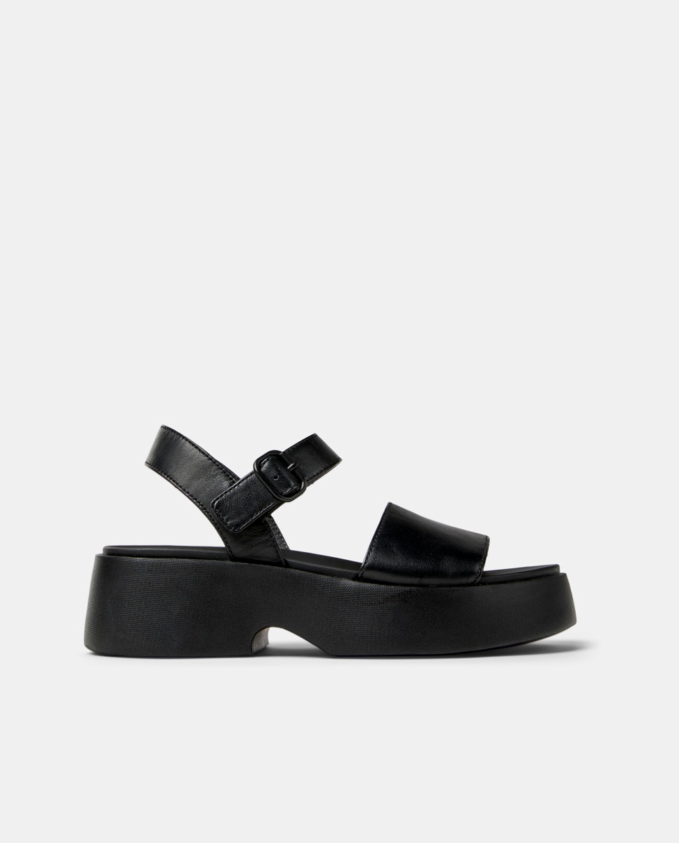 Sandalias de tacón de mujer de piel tasha - Camper - Negro Negro-1