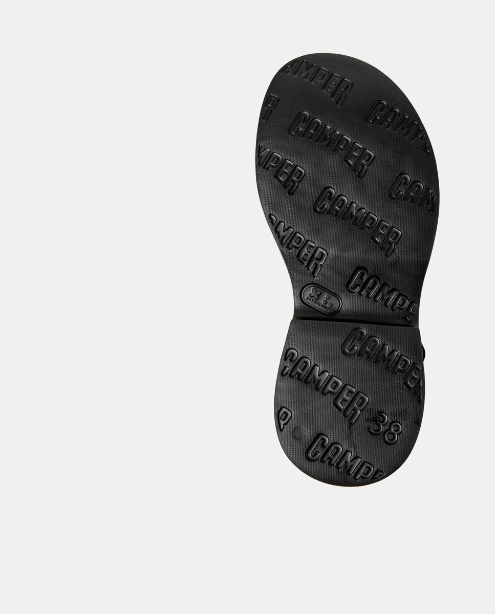 Sandalias de tacón de mujer de piel tasha - Camper - Negro Negro-5