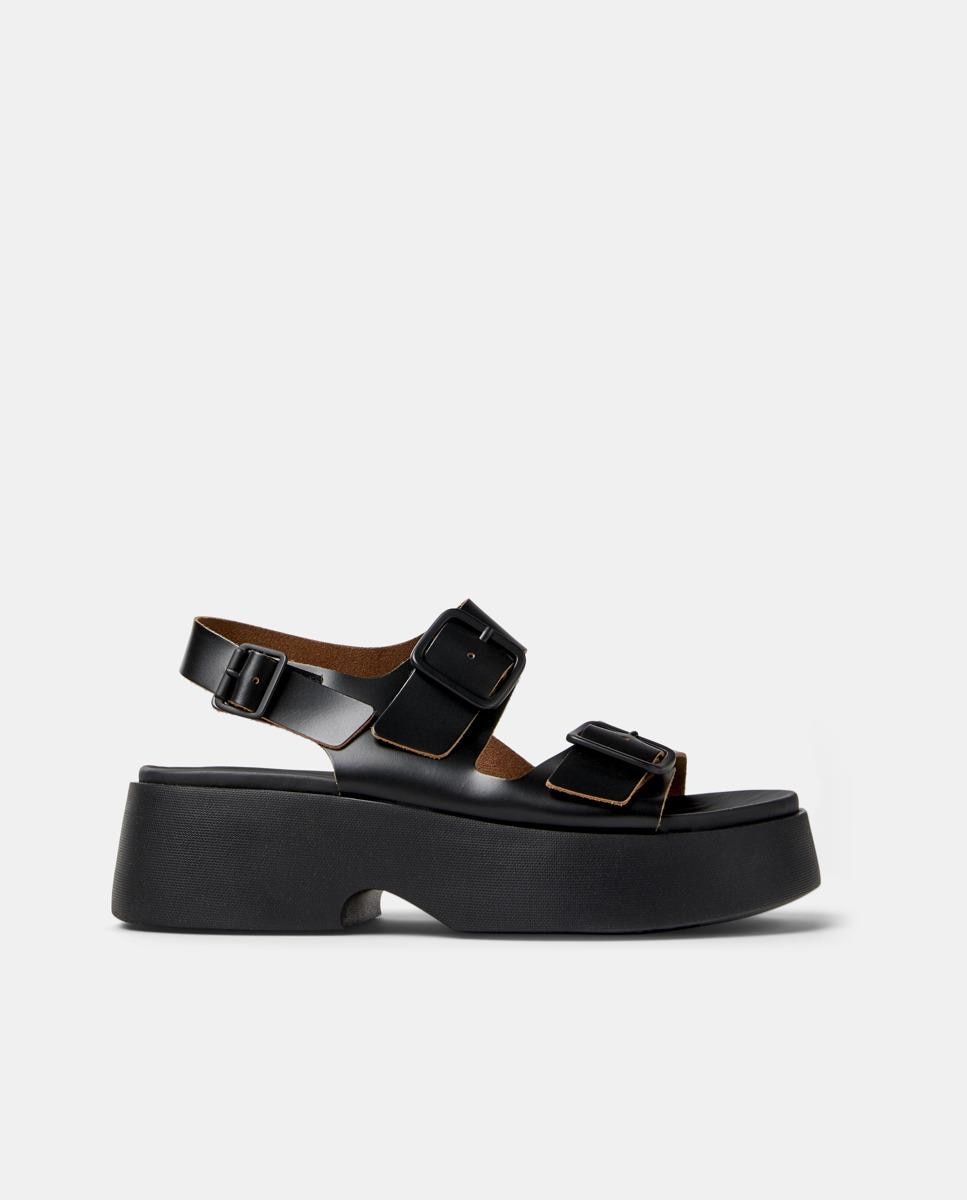 Sandalias de tacón de mujer de piel tasha - Camper - Negro Negro-1