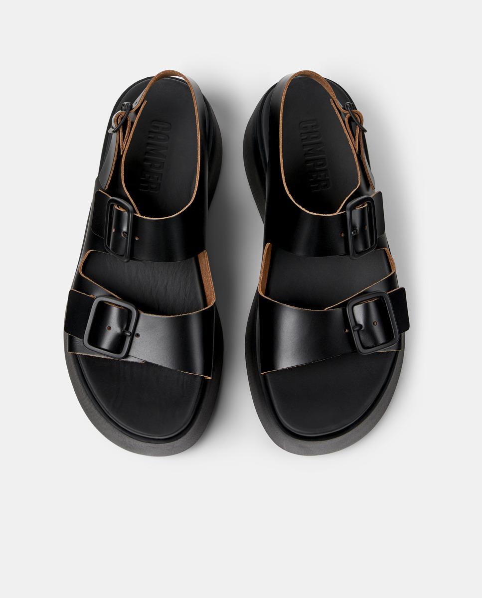 Sandalias de tacón de mujer de piel tasha - Camper - Negro Negro-3