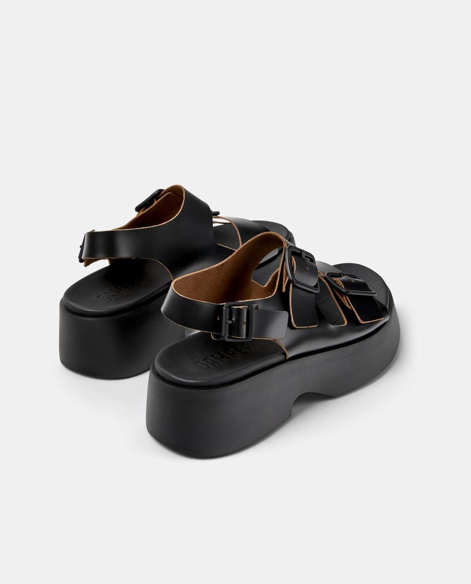 Sandalias de tacón de mujer de piel tasha - Camper - Negro Negro-2
