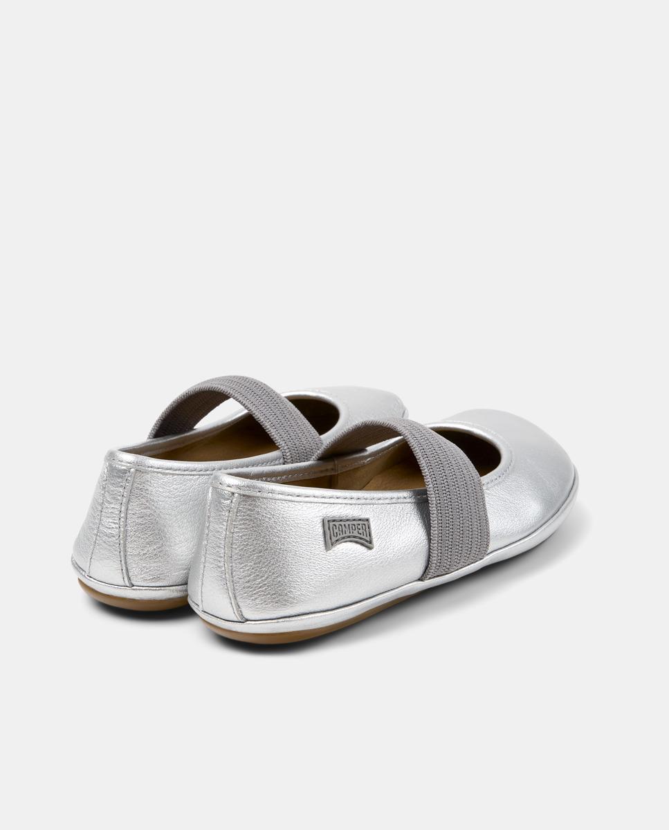 Bailarinas de niña right lisas de piel con elástico - Camper - Plata Plata-3