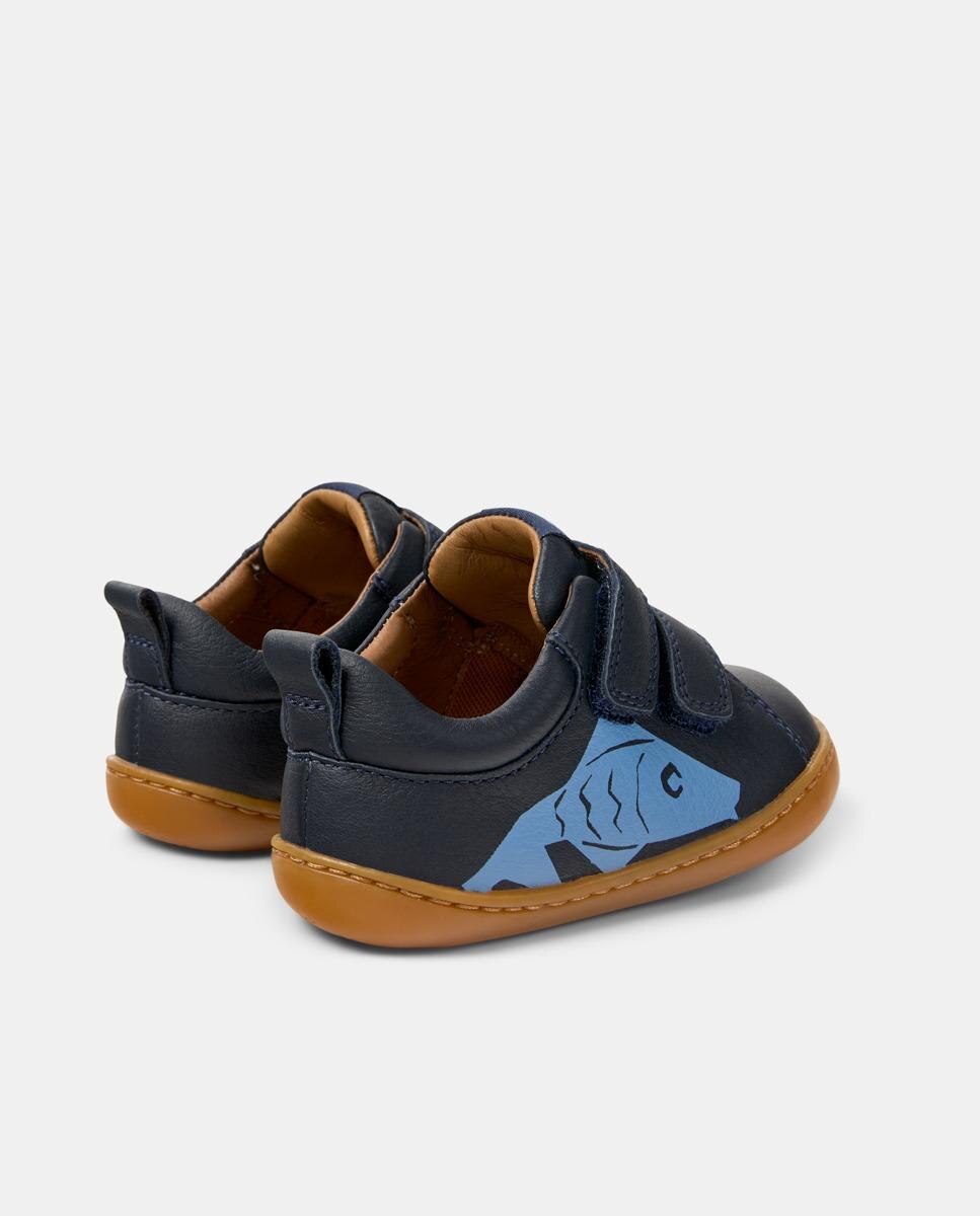 Zapatillas de piel de niños peu cami con cierre adherente - Camper - Azul Azul-3