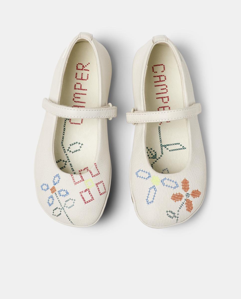 Merceditas de niña de piel right kids twins - Camper - Blanco Blanco-2