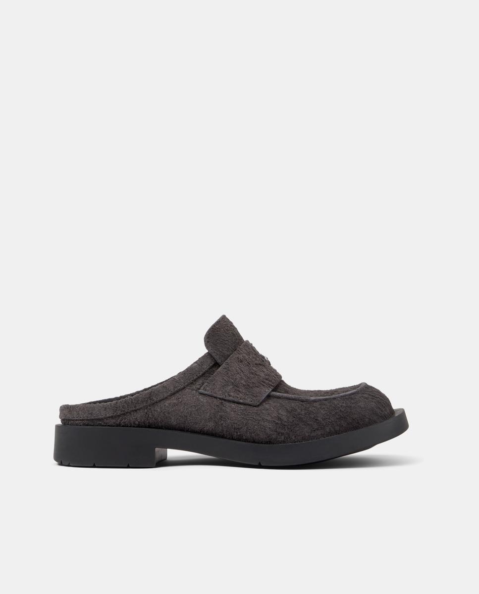 Zuecos unisex de piel con puntera cuadrada - camperlab - Gris oscuro Gris oscuro-1