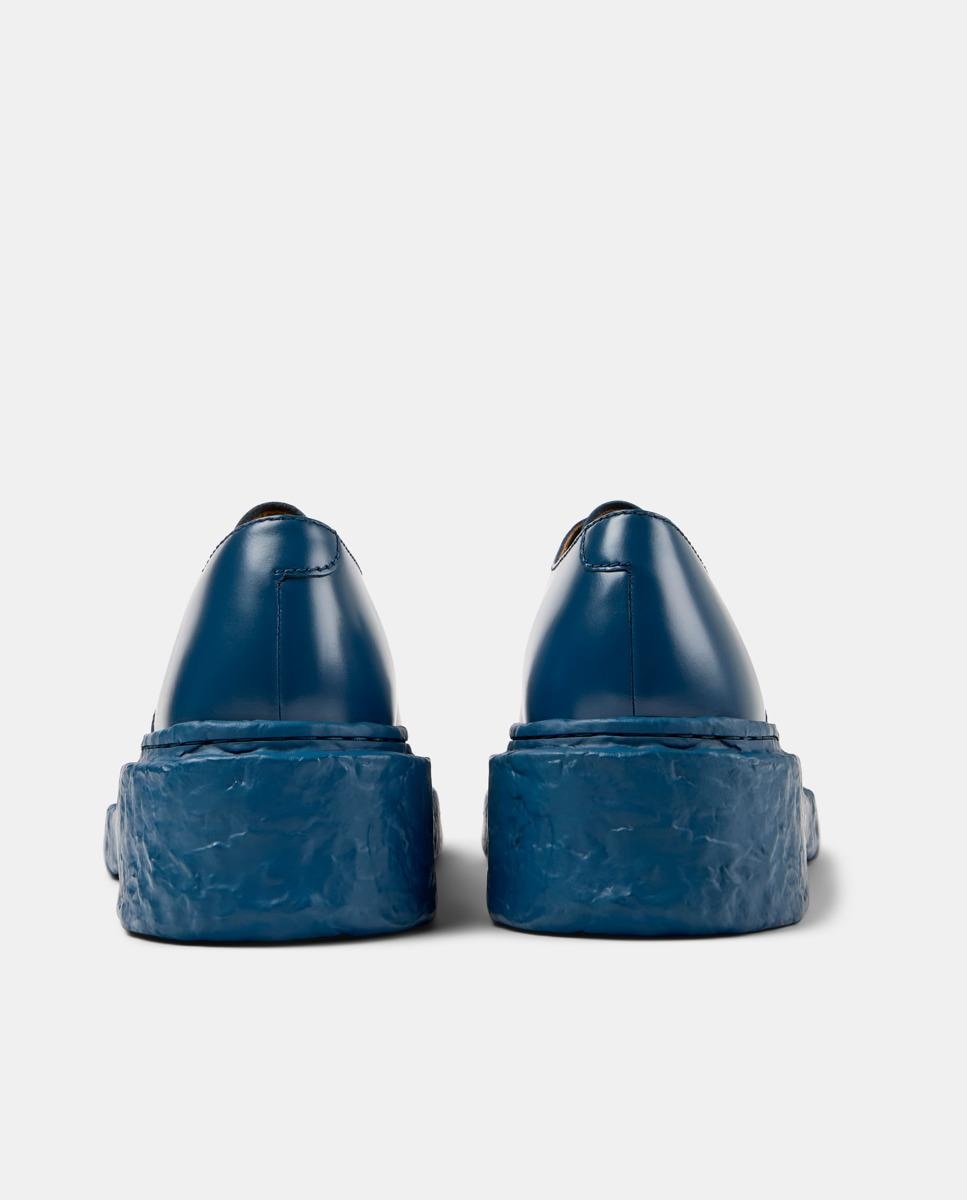 Zapatos de cordones unisex de piel con puntera redonda - camperlab - Azul Azul-2