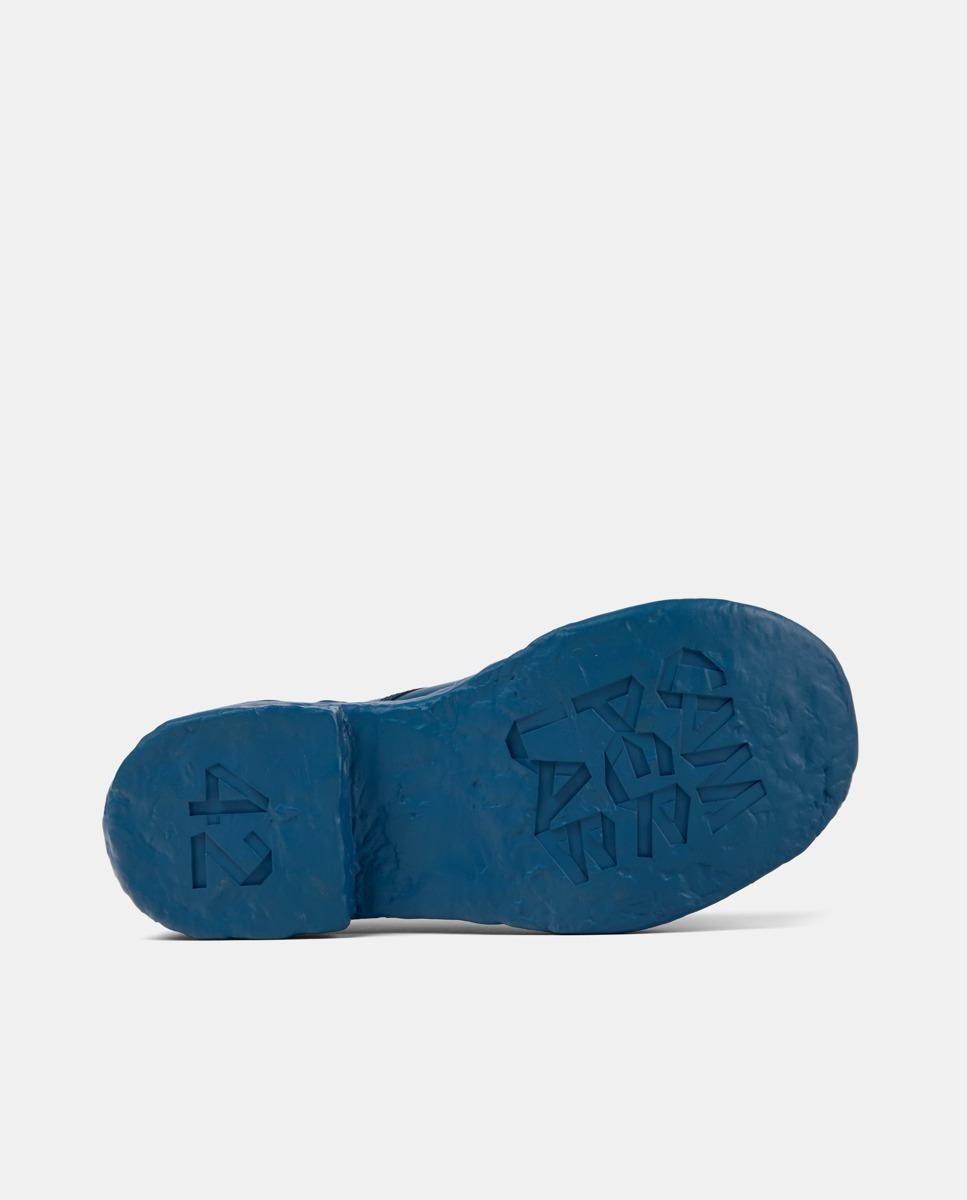 Zapatos de cordones unisex de piel con puntera redonda - camperlab - Azul Azul-4