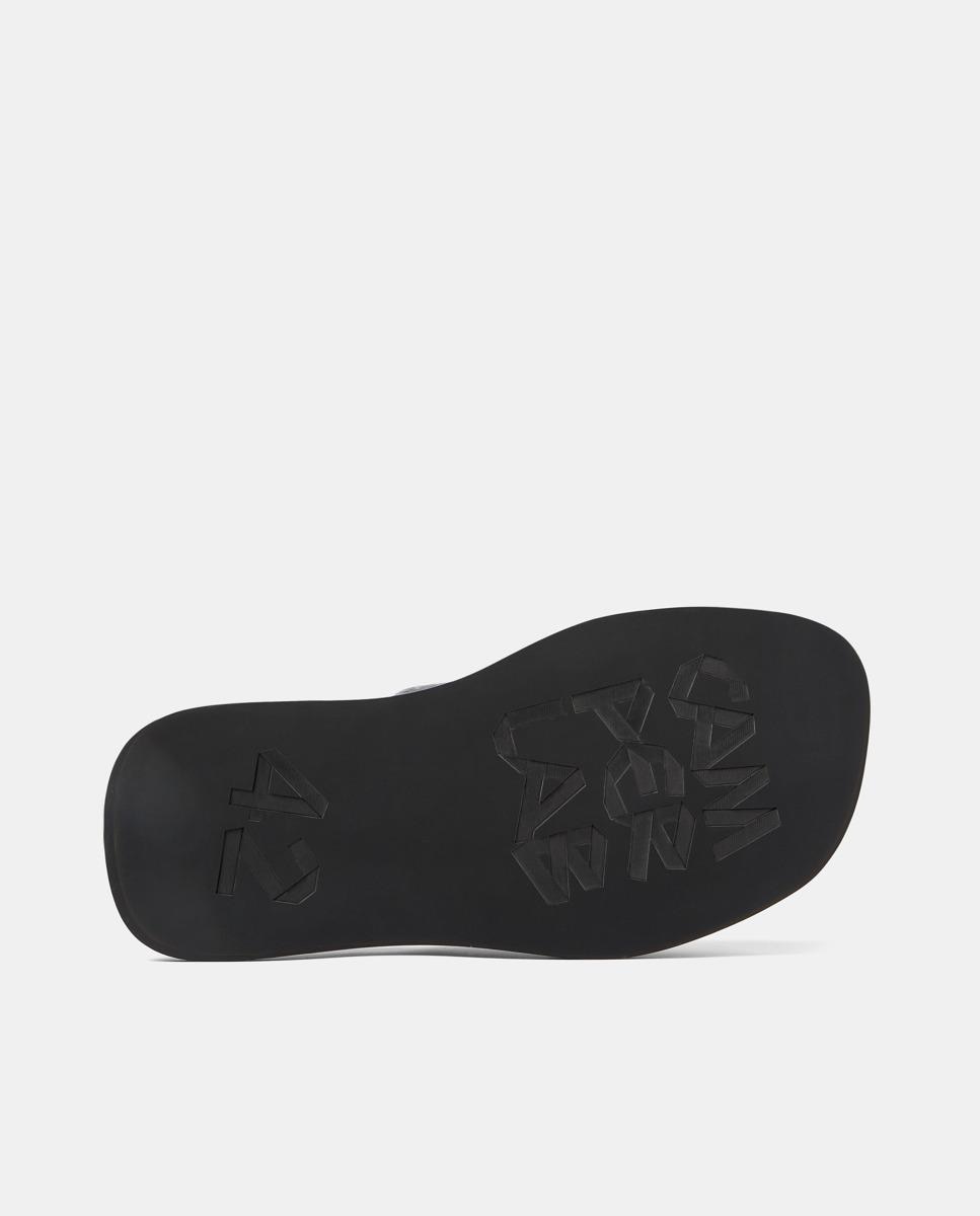 Sandalias de pala unisex de piel con puntera cuadrada - camperlab - Gris oscuro Gris oscuro-4