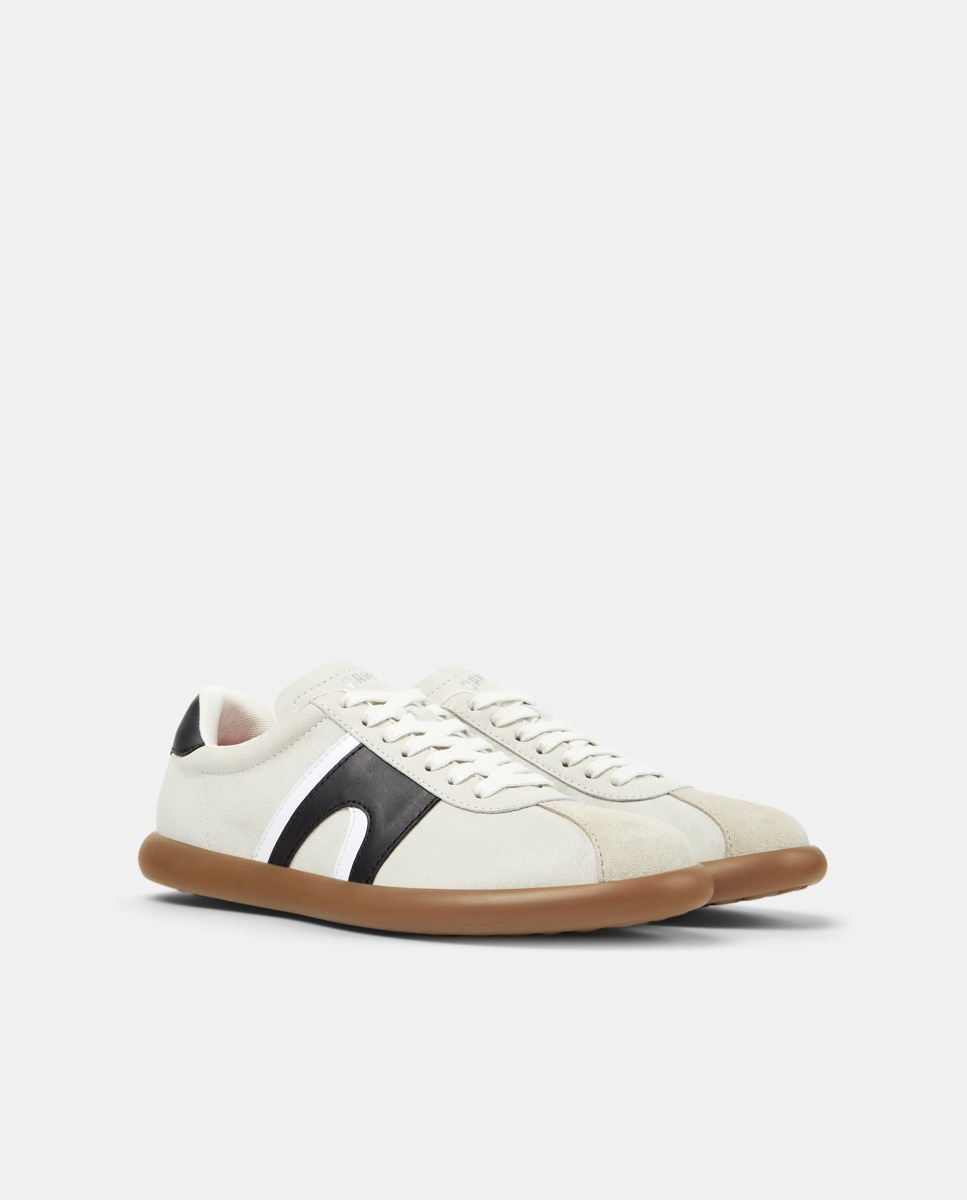 Zapatillas de mujer pelotas soller de piel - Camper - Blanco / Negro Blanco / Negro-3