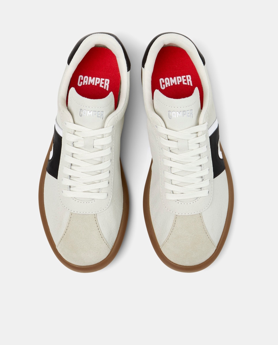 Zapatillas de mujer pelotas soller de piel - Camper - Blanco / Negro Blanco / Negro-2