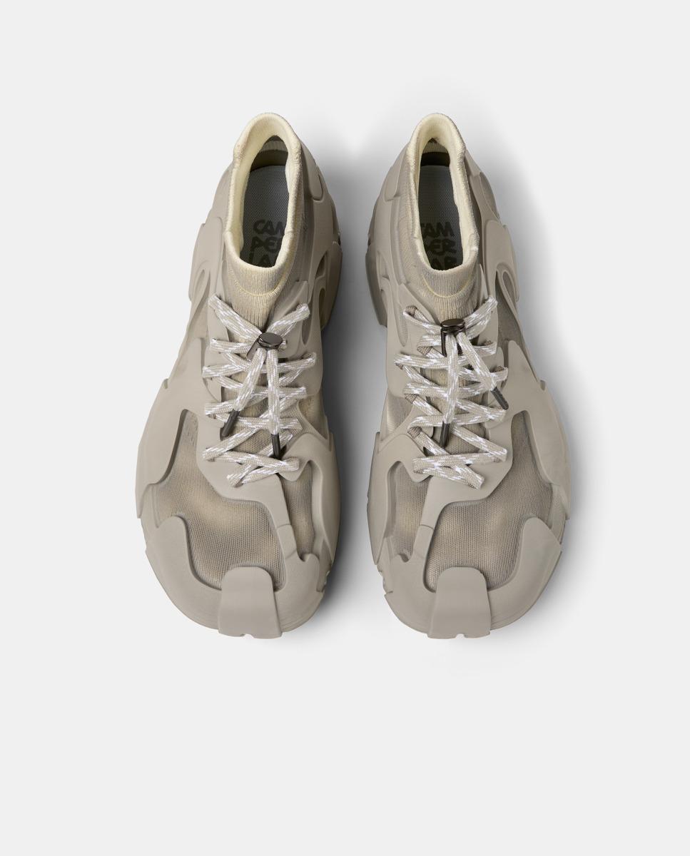 Zapatillas deportivas unisex de cordones tossu - camperlab - Beige Beige-3
