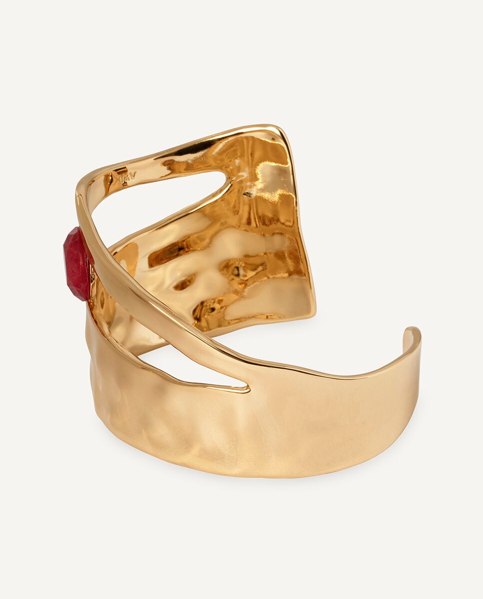 Pulsera salada de maría g. de jaime bañada en de 18 kt con ágata roja - Vidal & Vidal - Oro Oro-4