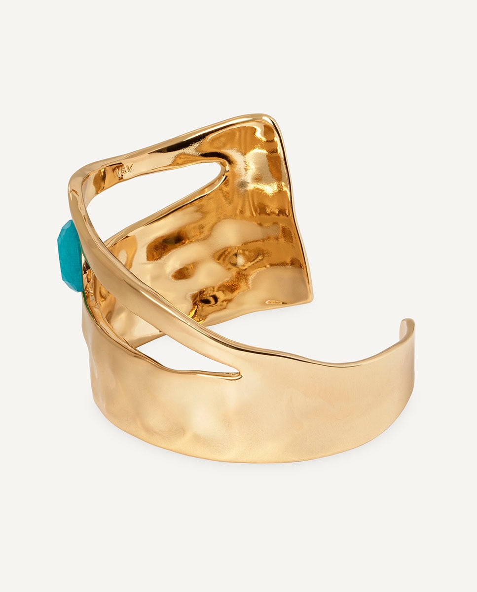 Pulsera illeta de maría g. de jaime bañada en de 18 kt con ágata turquesa - Vidal & Vidal - Oro Oro-4