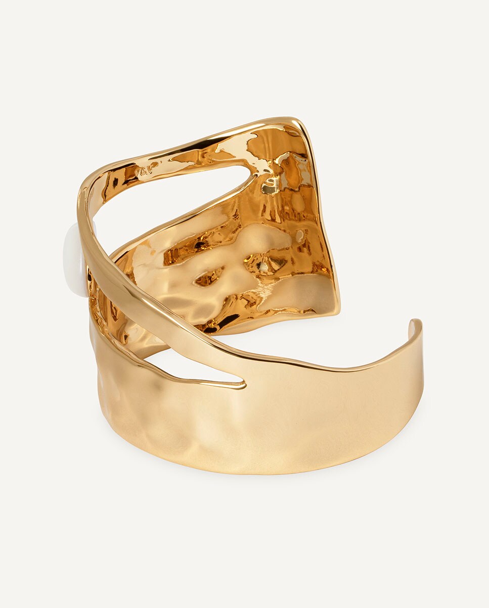 Pulsera Reflexe de María G. de Jaime bañada en oro de 18 kt con madreperla Blanco-4