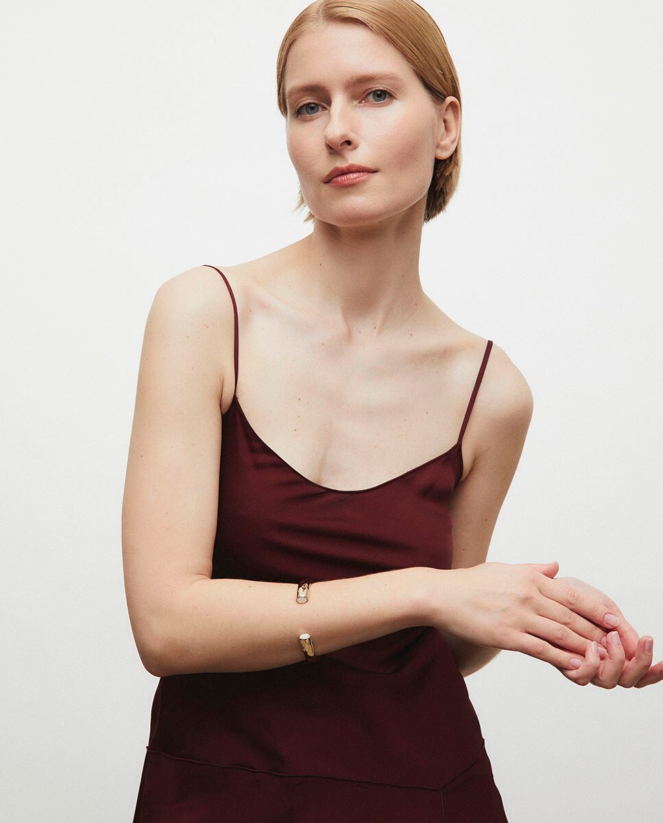 Pulsera reflexe de maría g de jaime bañada en oro de 18 kt con madreperla - Vidal & Vidal - Blanco Blanco-3