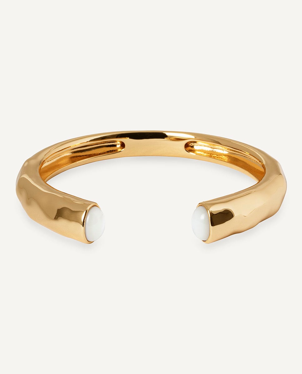 Pulsera Reflexe de María G. de Jaime bañada en oro de 18 kt con madreperla Blanco-4