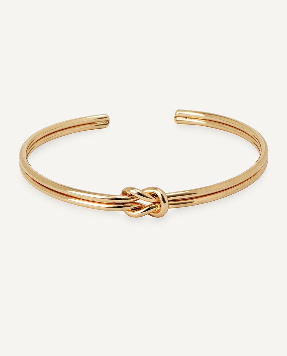 Brazalete liso nexo bañado en oro de 18 kt - Vidal & Vidal - Oro Oro-4