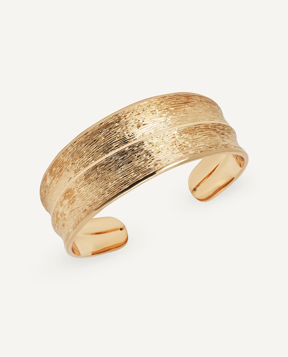 Brazalete textura Curve bañado en oro de 18 kt Oro-1