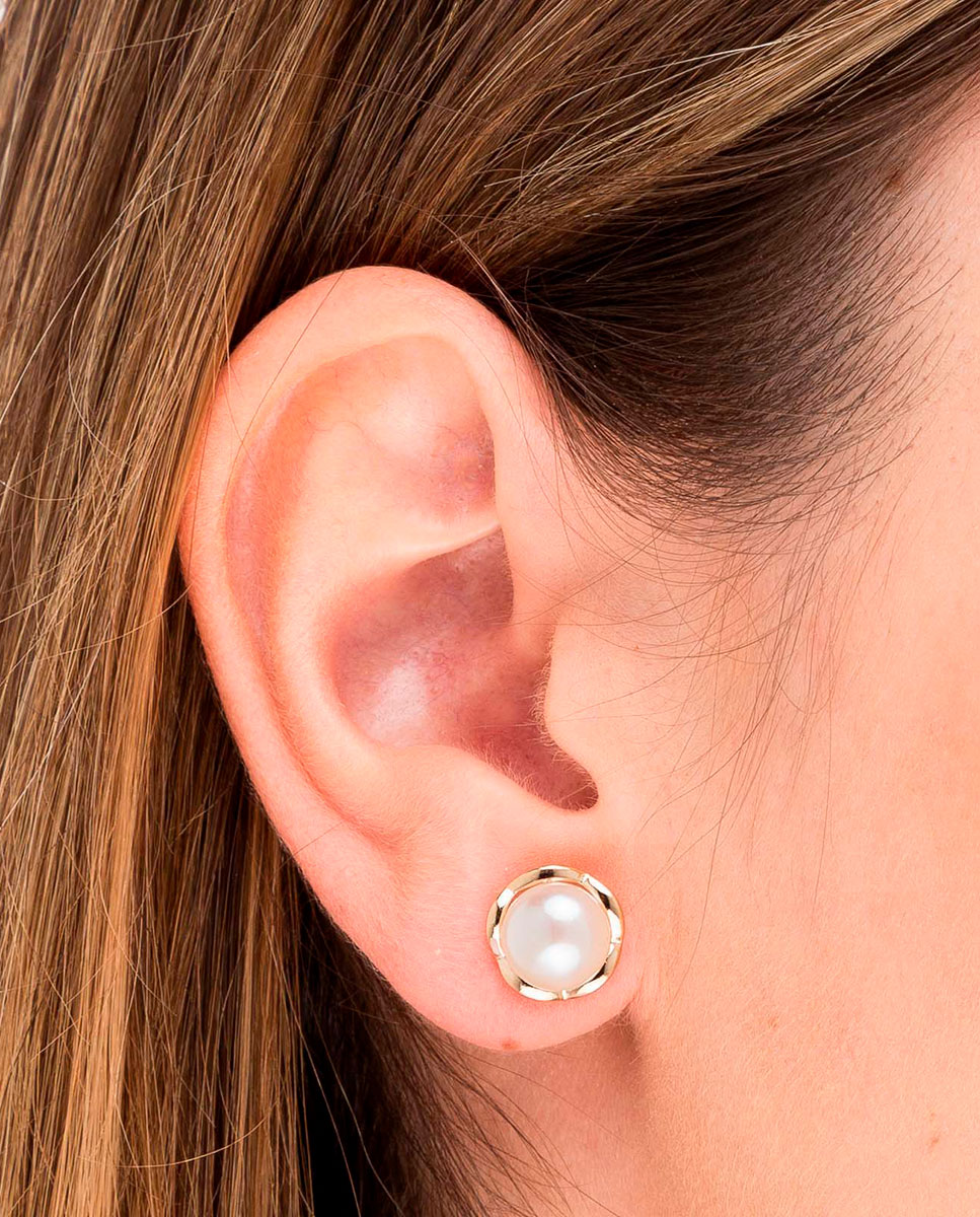Pendientes perla cultivada bañados en oro de 18 kt - Vidal & Vidal - Blanco Blanco-2