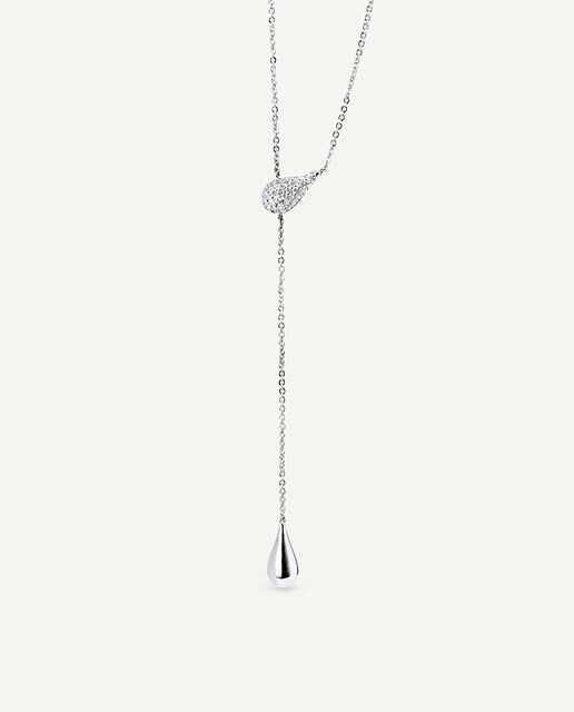 Imagen 0 de Collar Cascade baño de plata de ley 925 con circonitas