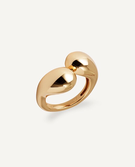 Imagen 0 de Anillo Big Drop bañado en oro 18 kt