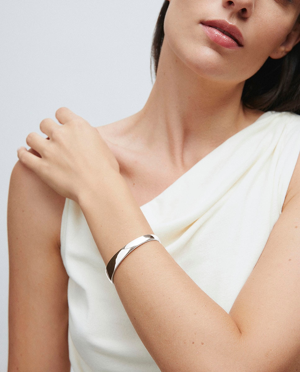 Brazalete arc bañado en plata de ley 925 - Vidal & Vidal - Plateado Plateado-2